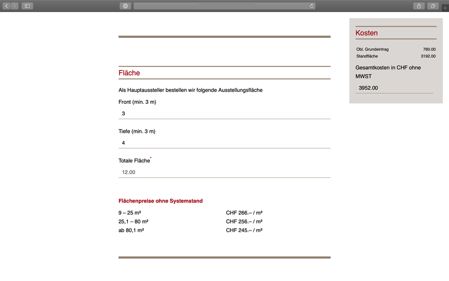 ILMAC Online-Anmeldeformular
