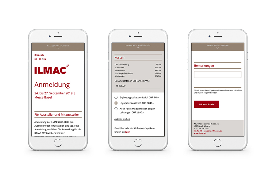 ILMAC Online-Anmeldeformular
